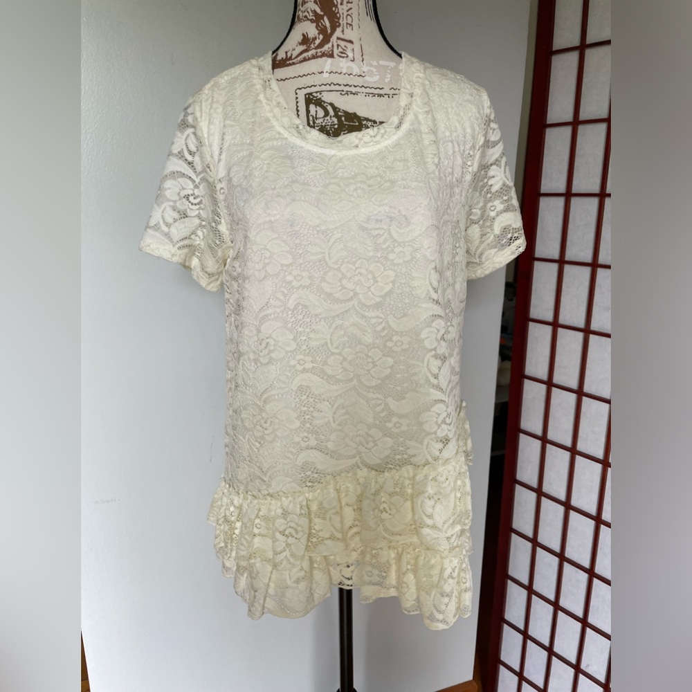 Bobeau Ladies Top, size L, Ivory